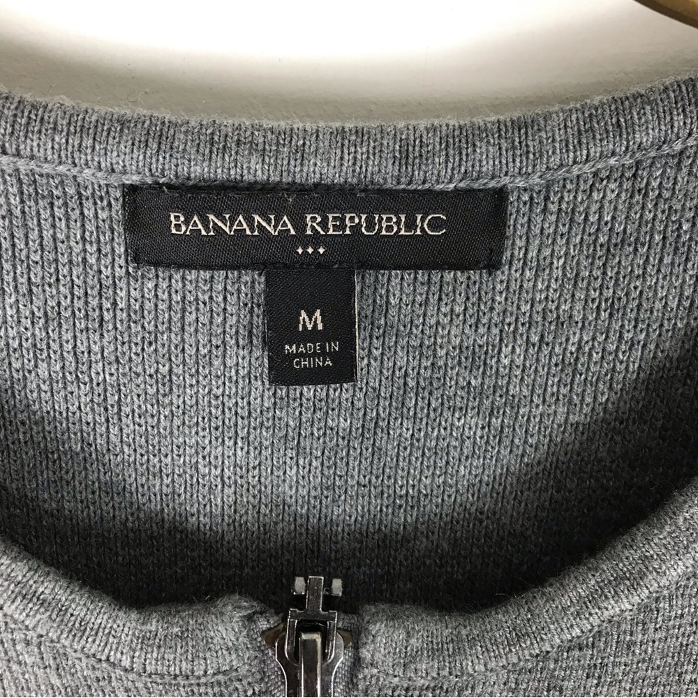 Banana Republic Long Sleeve Tunic Cardigan Zip Front Grey Size M - Picture 3 of 5
